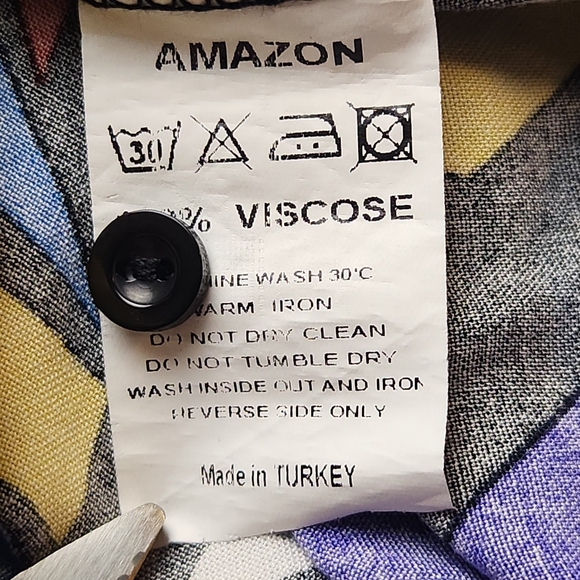 Women's Button Blouse Xlarge Artsy Pop Funky Geometric Festival Concert - Picture 14 of 14